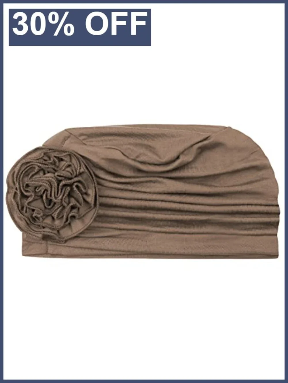 Chemo Headwrap Beanie for Women, Soft Viscose Turban Hat, Handmade Flower Design